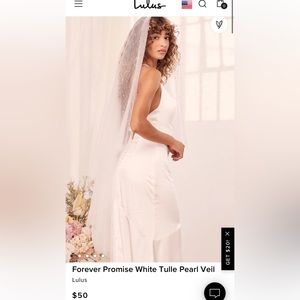 Lulus white pearl veil- bridal